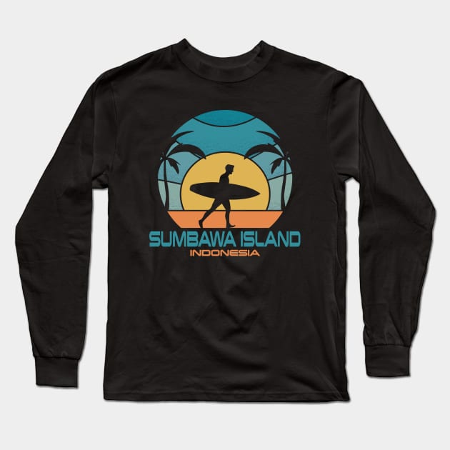 Sumbawa Island - Top 10 Surf Break - Indonesia Long Sleeve T-Shirt by Jas-Kei Designs